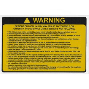 Warning Label (General Operation)
